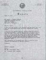 Letter from Mervyn Dymally to Robert C. Cozens Director of California Department of Motor Vehicles, 1973